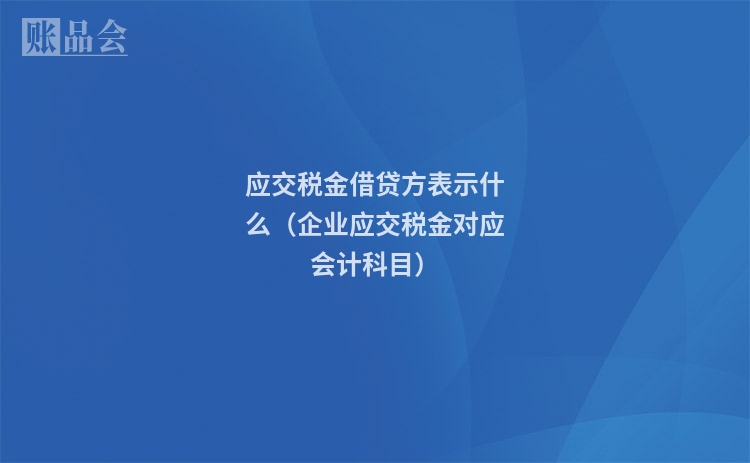 应交税金借贷方表示什么（企业应交税金对应会计科目）