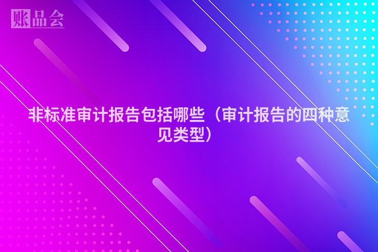 非标准审计报告包括哪些（审计报告的四种意见类型）