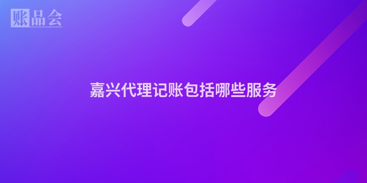 嘉兴代理记账包括哪些服务