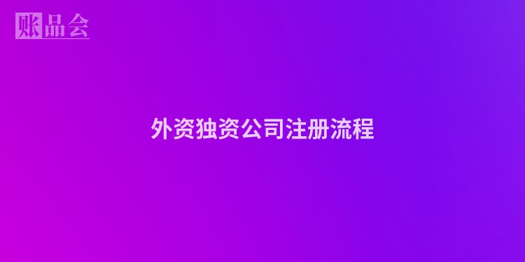 外资独资公司注册流程