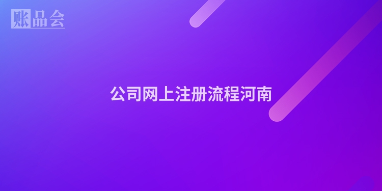 公司网上注册流程河南