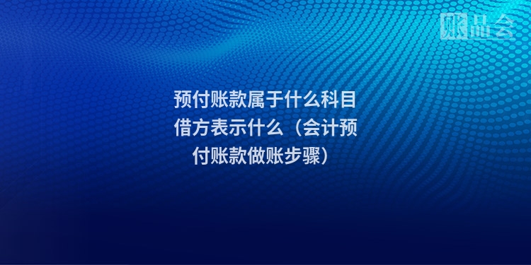 预付账款属于什么科目借方表示什么（会计预付账款做账步骤）
